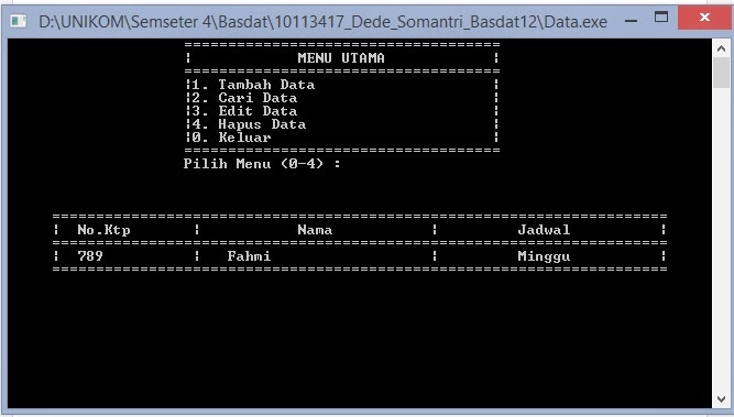 Contoh Program Database Di Notepad Atau Plate File - Dede 