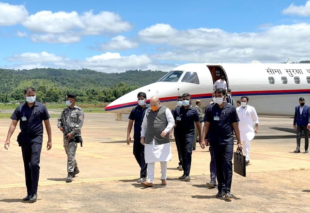 Amit Shah reaches Shillong on his two-day visit to North East