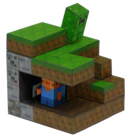 Minecraft Paper Toy Offers Lots of Blocky Fun