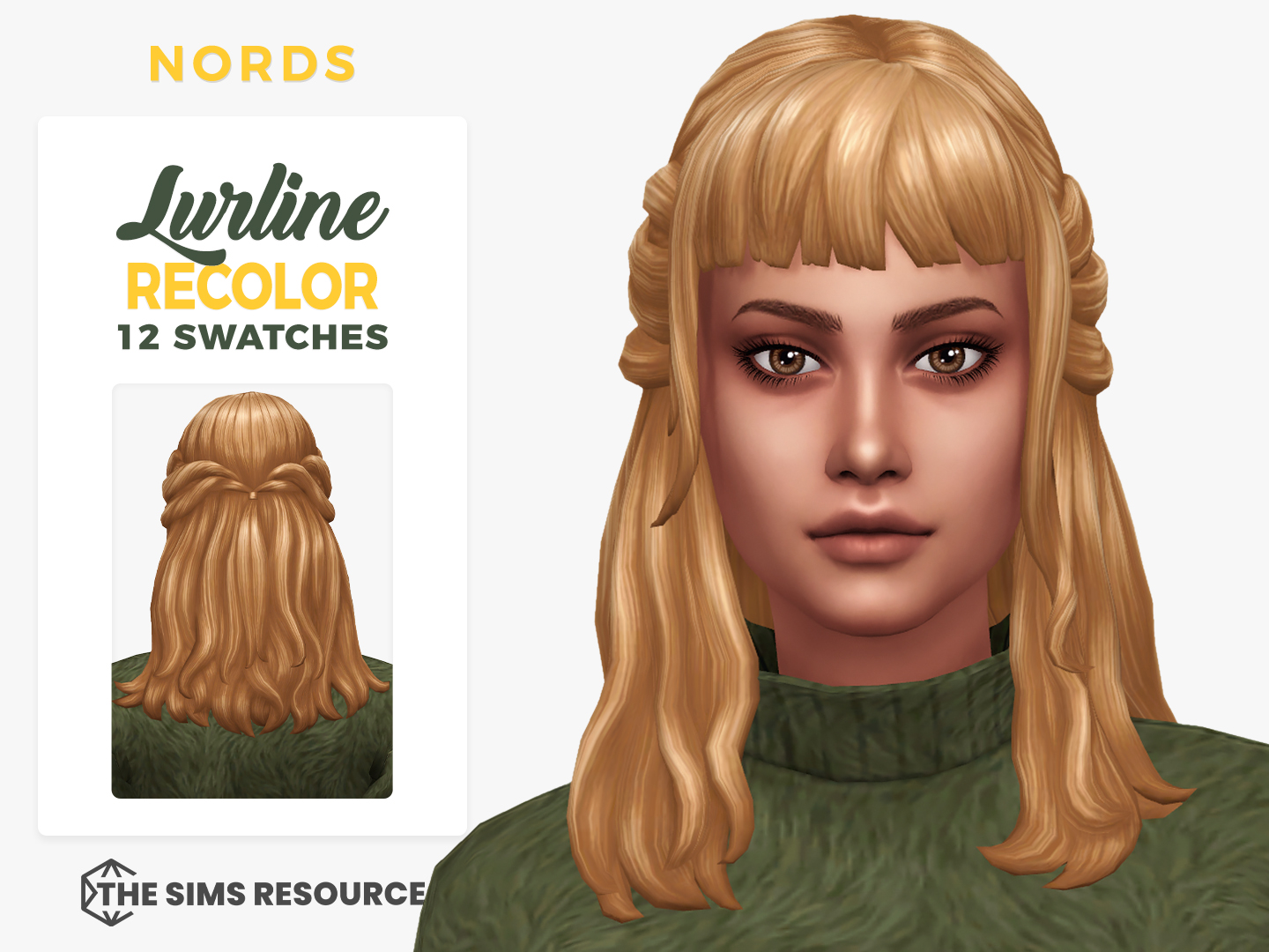 Lurline Sims 4 CC Hair