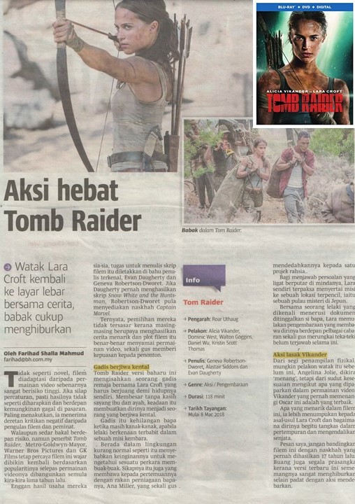 Movie Review on 'Tomb Raider'