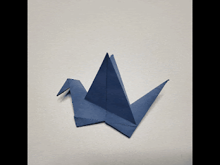 pájaro aleteador origami