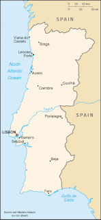 Map of Lisbon, Faro, Beja, Portalegre, Coimbra, Aveiro, Braga, Portugal