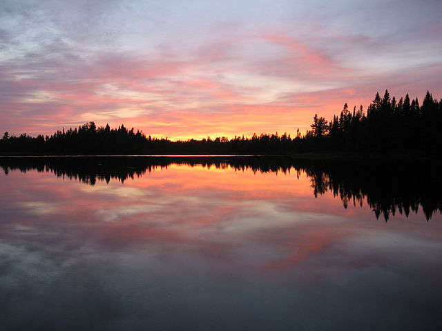 Gorgeous sunset colors at Pose Lake, Minnesota