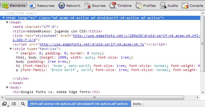 Adobe Edge Web Fonts: Modificaciones en el head