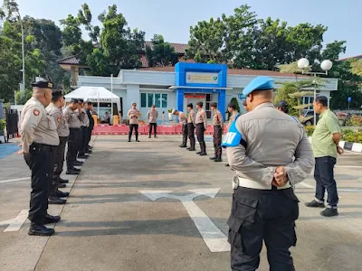 Anggota Sat Reskrim Ikuti Apel Serah Terima Piket di Polresta Tangerang