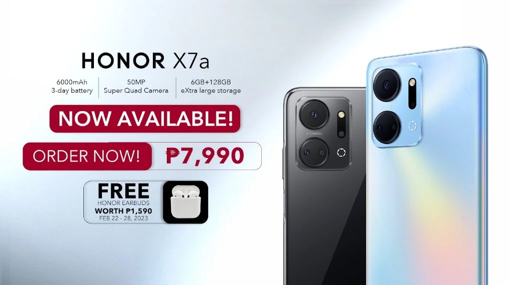 HONOR X7a with 3-Day Battery Life Launches in PH for Only Php7,990