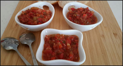 Turkish spicy ezme salad