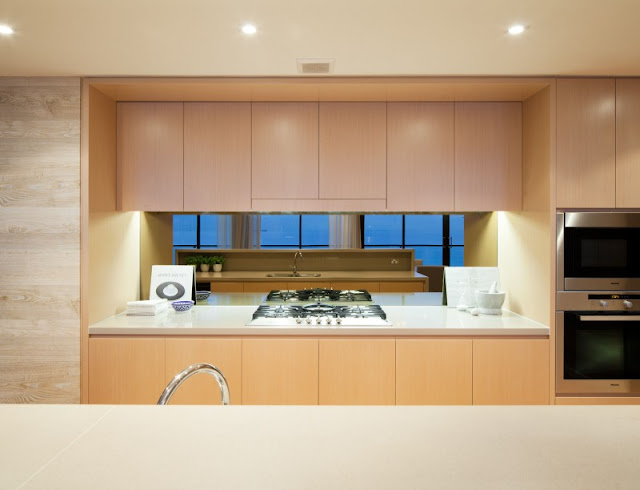 Photo of modern brown kitchen furniture