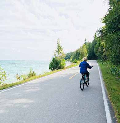 Riding bicycles on Mackinac Island, Michigan 