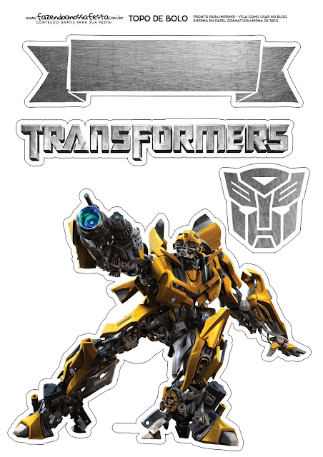 Transformers: Free Printable Cake Toppers.