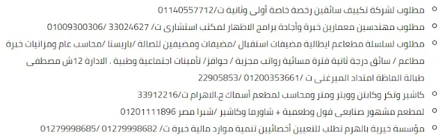 alahram job وظائف الصحف والاهرام ليوم الجمعة 21-2-2020