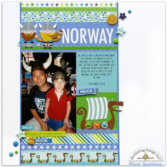 Doodlebug Design Dragon Tales Vikings Disney Epcot Norway Layout by Mendi Yoshikawa