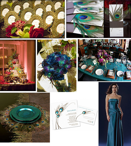 peacock wedding centerpieces