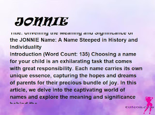 meaning of the name "JONNIE"