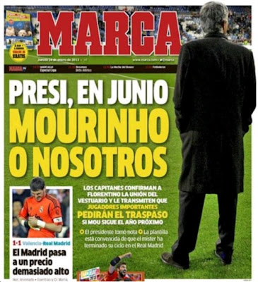 MARCA cover with the words "President, in June, Mourinho or we" 