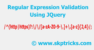 Regular expression validation using JQuery