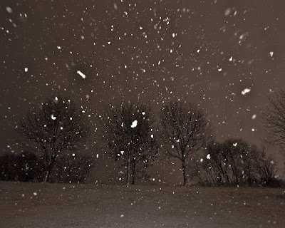 Night snow