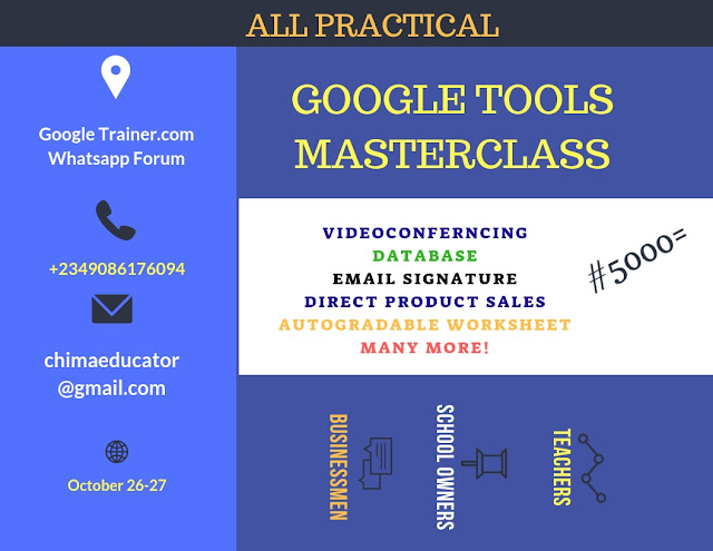 Training for teachers and small business on using Google tools for a benefit.