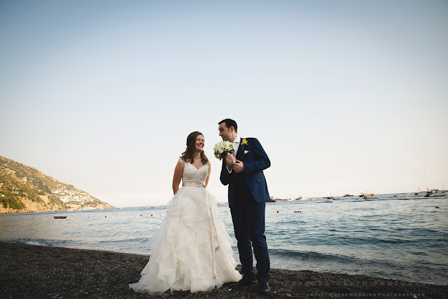 Bride and groom in Positano