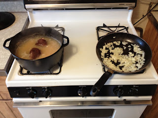 Simmering Soup and Sauteeing Onions