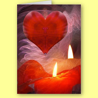 Burning Love Candles Card