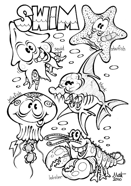 Color In Sheets Of Animal  Ocean Animal Coloring Pages