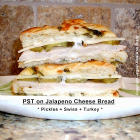 PST Pickles Swiss and Turkey on Jalapeno Cheese Bread