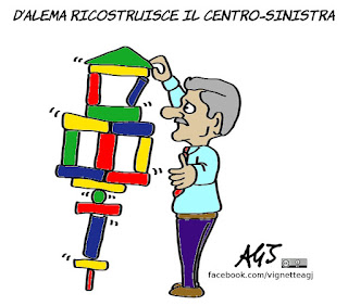 d'alema, renzi, centrosinistra, satira, vignetta