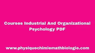 Courses Industrial And Organizational Psychology PDF