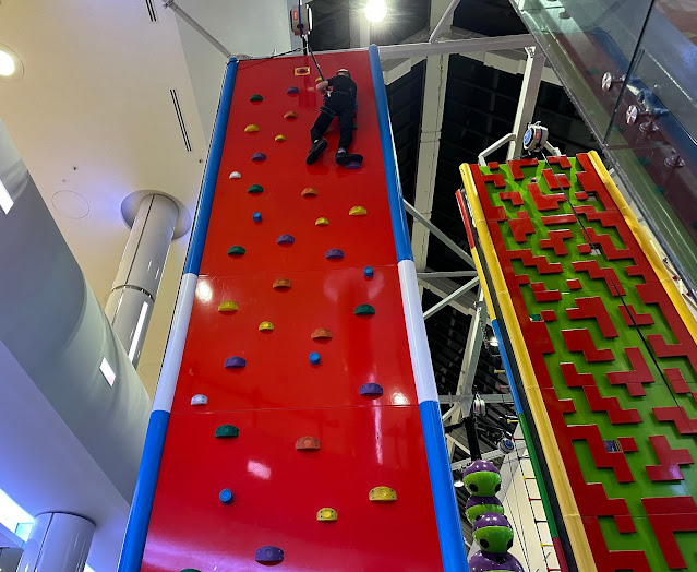 climbing red clip n climb wall metrocentre high up