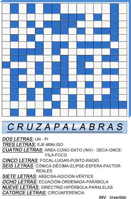 Cruzadas, Cruzada Matemática, Cruzapalabras, Palabras Cruzadas, Retos Matemáticos con Solución