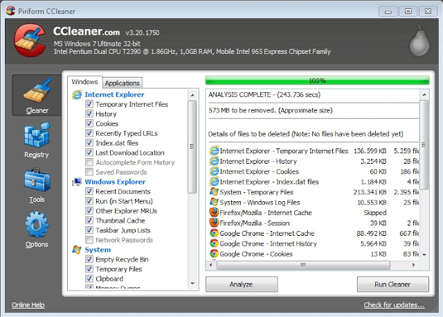 CCleaner 3.20