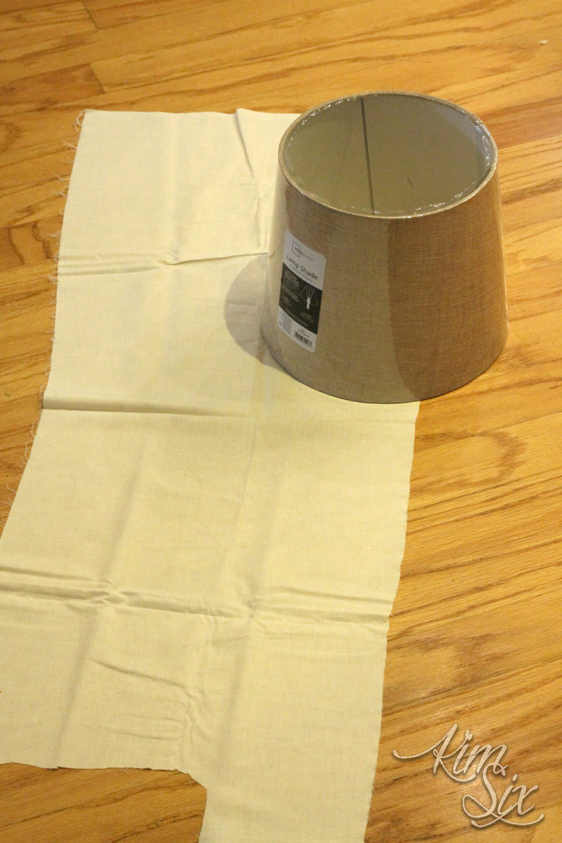 Cutting muslin to dye for lampshade