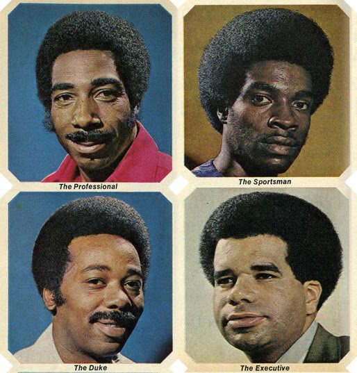  of hairstyles with awesome names that were scanned from a 1970's Ebony 