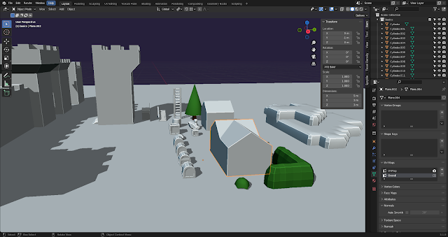 Blocking out the tiles and getting a sense of scale
