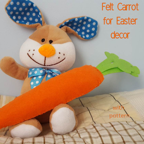 Felt Carrot for Easter decor - with pattern