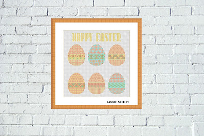 Easter holiday ornament cross stitch pattern, Tango Stitch