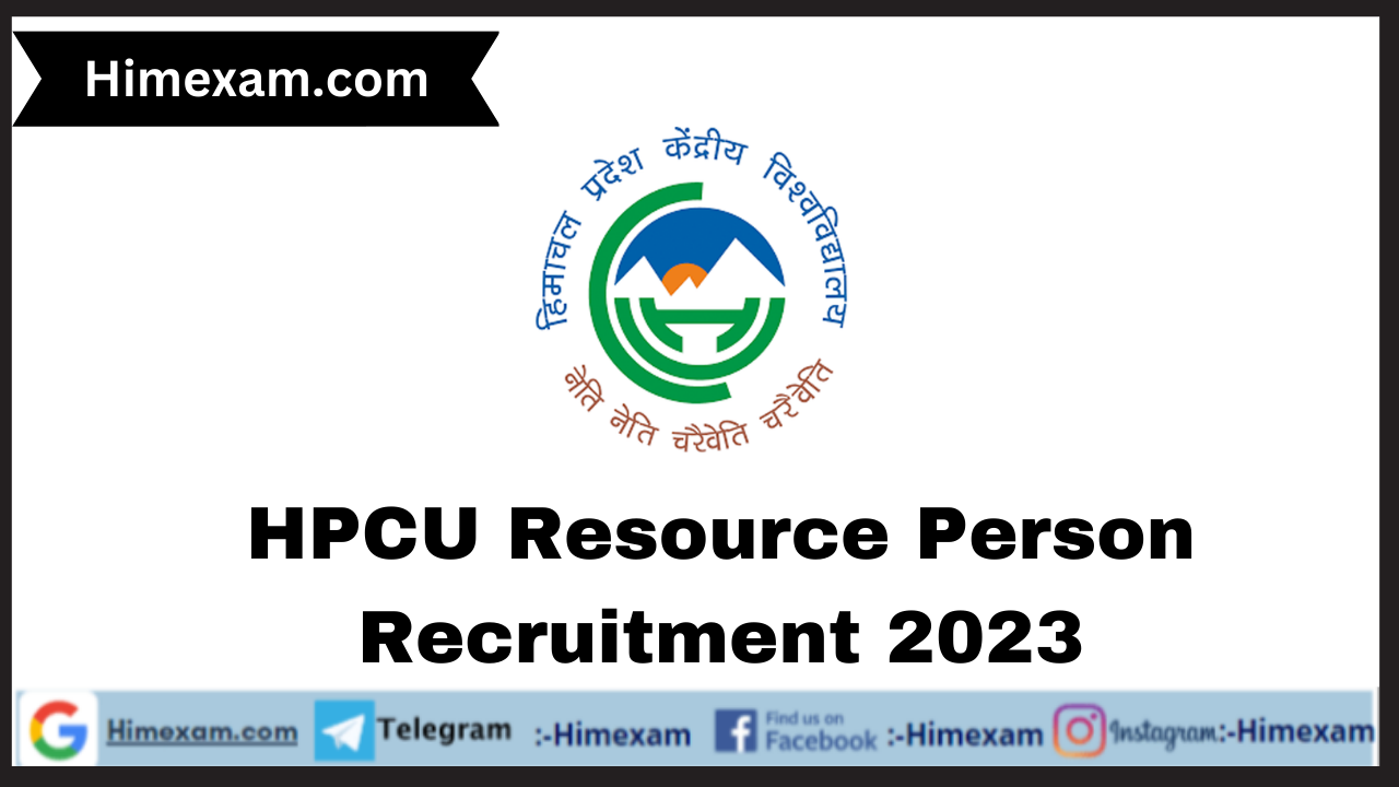 HPCU Resource Person Recruitment 2023
