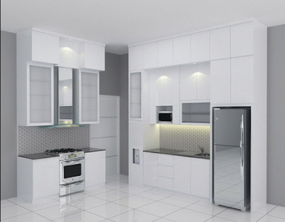 model lemari dapur putih mewah