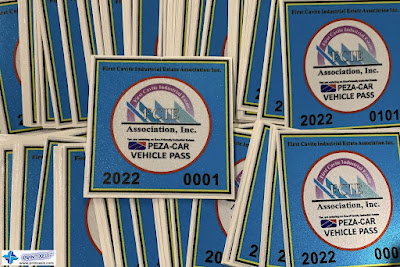 Reflective PEZA Car Vehicle Pass Stickers