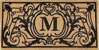 monogrammed doormat Braxton design with coir - M