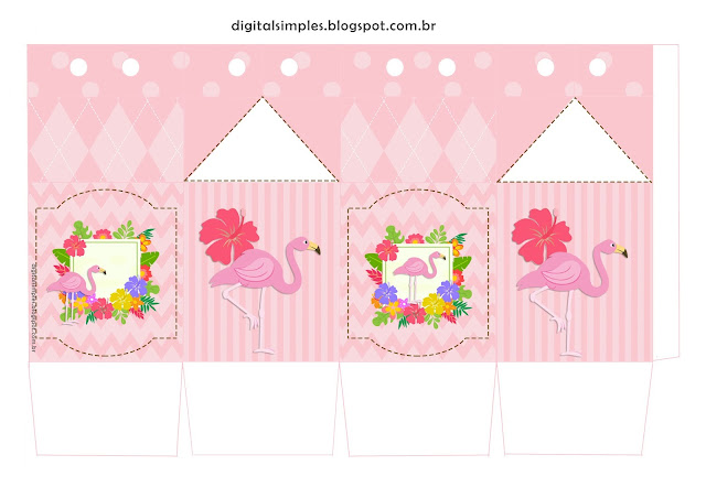 Flamingo: Free Printable Boxes. 