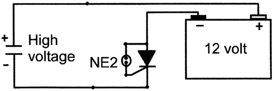 CHEME FOR BATTERY CHARGING FROM AN ENVIRONMENTAL HIGH VOLTAGE SOURCE