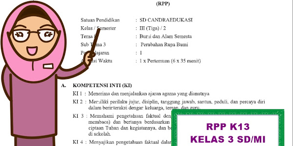 RPP Tematik Kelas 3 Tema 8 Subtema 3 Kurikulum 2013