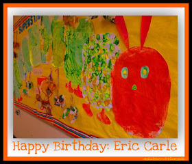 photo of: Bulletin Board of Eric Carle's Hungry Caterpillar as Process Art for Early Childhood via RainbowsWithinReach