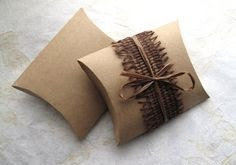 Kraft Pillow Soap Packaging Boxes with Ribbon Bow