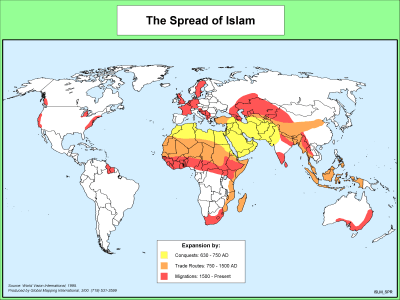 World Population  on Map 2     This Is An Important Map As It Shows The Growth Of Islam