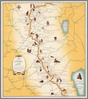 mapa do filão principal de ouro da Califórnia