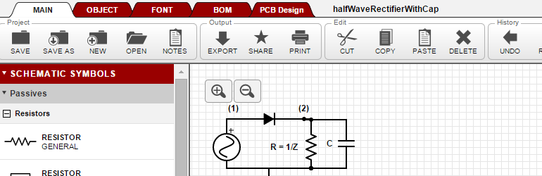 Scheme-it - Ferramenta online para criar esquemas e diagramas de circuitos eletrônicos.